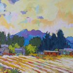 Warm arrangement with Iris & Plums