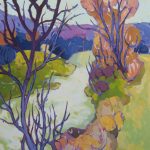 Warm arrangement with Iris & Plums