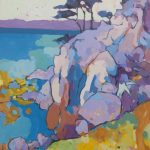 Warm arrangement with Iris & Plums