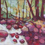 Warm arrangement with Iris & Plums