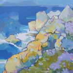 Warm arrangement with Iris & Plums