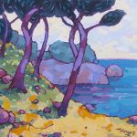 Warm arrangement with Iris & Plums