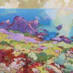 Warm arrangement with Iris & Plums