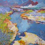 Warm arrangement with Iris & Plums