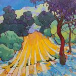 Warm arrangement with Iris & Plums